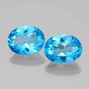  ct natürliche blauer Topas-Edelsteine, Oval Schliff, VVS-VS