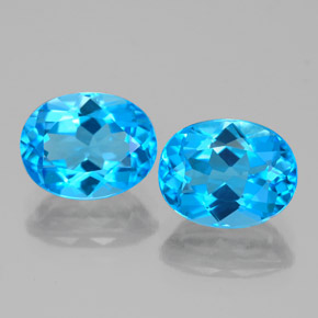  ct natürliche blauer Topas-Edelsteine, Oval Schliff, VVS-VS