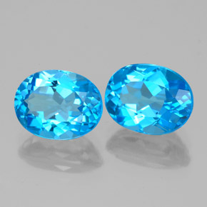  ct natürliche blauer Topas-Edelsteine, Oval Schliff, VVS-VS