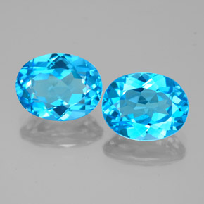  ct natürliche blauer Topas-Edelsteine, Oval Schliff, VVS-VS