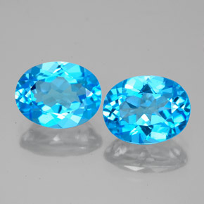  ct natürliche blauer Topas-Edelsteine, Oval Schliff, VS