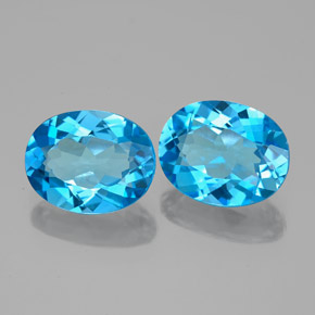  ct natürliche blauer Topas-Edelsteine, Oval Schliff, VVS-VS