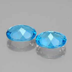  ct natürliche blauer Topas-Edelsteine, Oval Schliff, VVS-VS