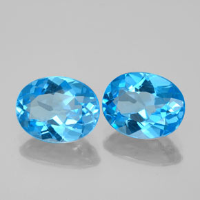  ct natürliche blauer Topas-Edelsteine, Oval Schliff, VVS-VS