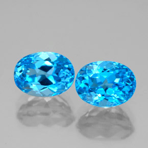  ct natürliche blauer Topas-Edelsteine, Oval Schliff, VVS-VS