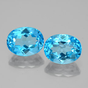 5,15 ct natürliche blauer Topas-Edelsteine, Oval Schliff, VVS-VS