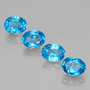 6,29 ctw natürlicher blauer Topas, Oval Schliff, VVS-VS