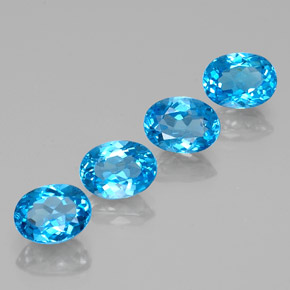 6,29 ctw natürlicher blauer Topas, Oval Schliff, VVS-VS