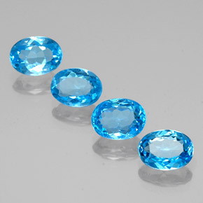 6,14 ct natürliche blauer Topas-Edelsteine, Oval Schliff, VVS-VS