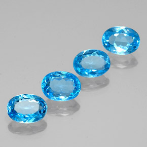 6,14 ct natürliche blauer Topas-Edelsteine, Oval Schliff, VVS-VS