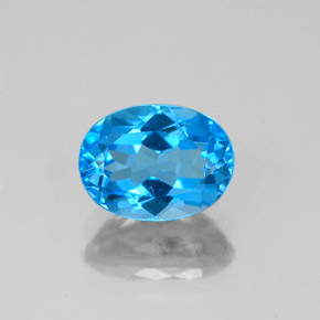 1,78 ctw natürlicher blauer Topas, Oval Schliff, VS-SI