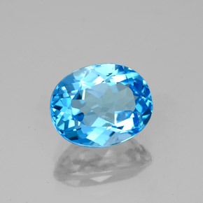 2,53 ctw natürlicher blauer Topas, Oval Schliff, VS