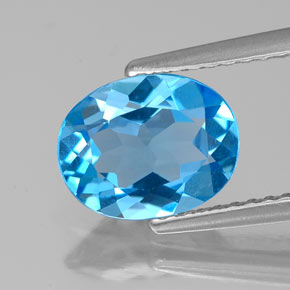 1,85 ctw natürlicher Schweizer Blau Topas, Oval Schliff, VS