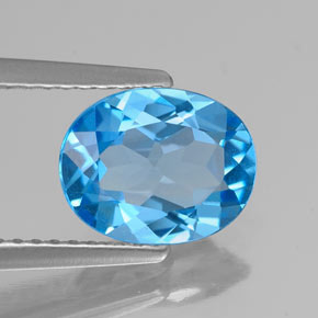 1,85 ctw natürlicher Schweizer Blau Topas, Oval Schliff, VS