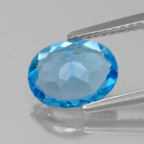 1,85 ctw natürlicher Schweizer Blau Topas, Oval Schliff, VS