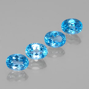 7,30 ct natürliche blauer Topas-Edelsteine, Oval Schliff, VVS-VS