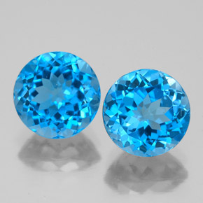  ct natürliche Schweizer Blau Topas-Edelsteine, Rundschliff, VS