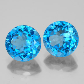  ct natürliche Schweizer Blau Topas-Edelsteine, Rundschliff, VS