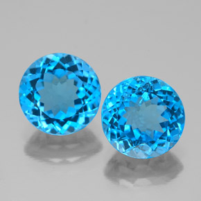  ct natürliche Schweizer Blau Topas-Edelsteine, Rundschliff, VS-SI