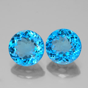  ct natürliche Schweizer Blau Topas-Edelsteine, Rundschliff, VS-SI