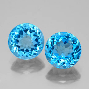  ct natürliche Schweizer Blau Topas-Edelsteine, Rundschliff, SI