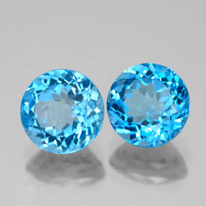  ct natürliche Schweizer Blau Topas-Edelsteine, Rundschliff, SI