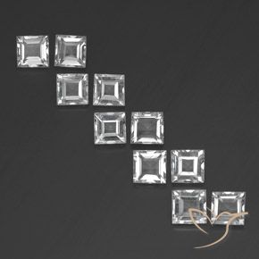 7.49ctw Natürlicher Weiß Topas, Quadrat, VVS