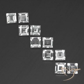 6.97ctw Natürlicher Weiß Topas, Quadrat, VVS-VS