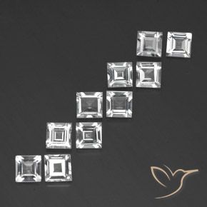6.97 ct natürliche Weiß Topas-Edelsteine, Quadrat, VVS-VS