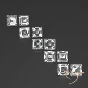 7.97ctw Natürlicher Weiß Topas, Quadrat, VVS-VS
