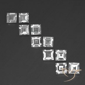 7.10ctw Natürlicher Weiß Topas, Quadrat, VVS-VS
