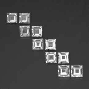  ct natürliche weißer Topas-Edelsteine, Quadrat, VVS-VS