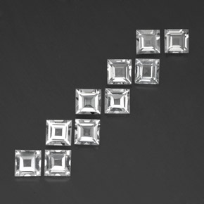  ct natürliche weißer Topas-Edelsteine, Quadrat, VVS-VS
