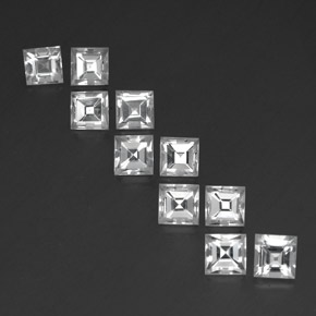 8,32 ct natürliche weißer Topas-Edelsteine, Quadrat, VVS