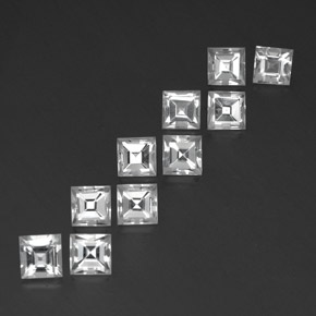 8,32 ct natürliche weißer Topas-Edelsteine, Quadrat, VVS