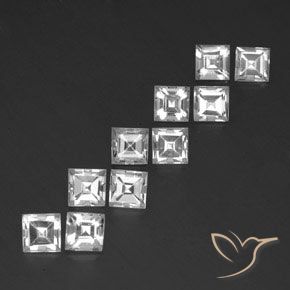 8.32 ct natürliche Weiß Topas-Edelsteine, Quadrat, VVS
