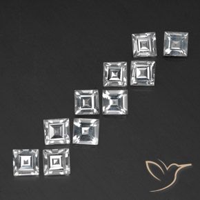 7.68 ct natürliche Weiß Topas-Edelsteine, Quadrat, VVS