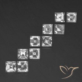 8.26 ct natürliche Weiß Topas-Edelsteine, Quadrat, VVS