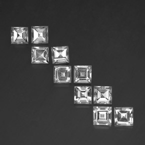 7.77 ct natürliche Weiß Topas-Edelsteine, Quadrat, VVS-VS