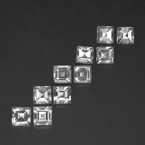 7.77 ct natürliche Weiß Topas-Edelsteine, Quadrat, VVS-VS