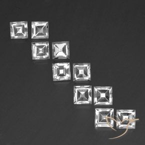 7.98ctw Natürlicher Weiß Topas, Quadrat, VVS-VS