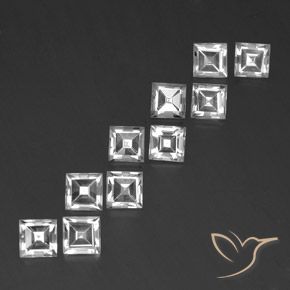 7.98 ct natürliche Weiß Topas-Edelsteine, Quadrat, VVS-VS