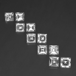  ct natürliche weißer Topas-Edelsteine, Quadrat, VVS-VS