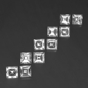  ct natürliche weißer Topas-Edelsteine, Quadrat, VVS-VS
