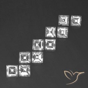 8.28 ct natürliche Weiß Topas-Edelsteine, Quadrat, VS