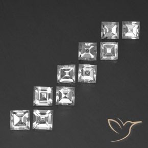 8.31 ct natürliche Weiß Topas-Edelsteine, Quadrat, VVS