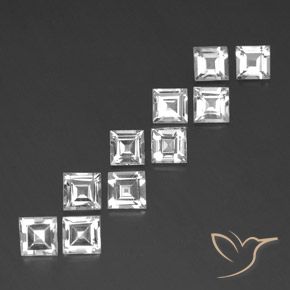 7.45 ct natürliche Weiß Topas-Edelsteine, Quadrat, VVS-VS