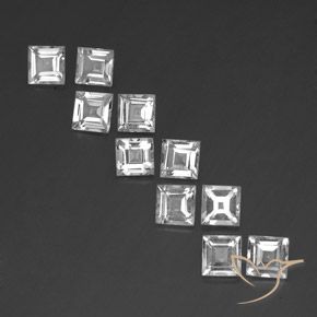 7.40ctw Natürlicher Weiß Topas, Quadrat, VS
