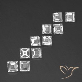 7.40 ct natürliche Weiß Topas-Edelsteine, Quadrat, VS