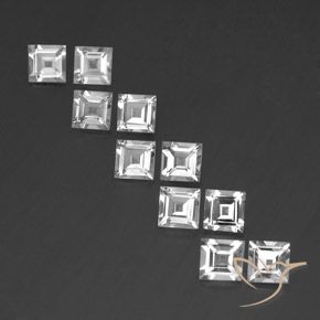 7.15ctw Natürlicher Weiß Topas, Quadrat, VVS-VS